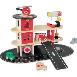 Wooden Fire Station Playset