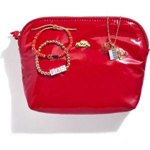 FAO Schwarz Red Pouch with Jewelry Set