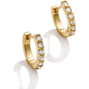 Tori 18K Gold Kids' Hoop Earrings - Gold/Pavé