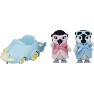 Calico Critters Penguin Babies Ride 'n Play, Doll Playset with 2 Figures and Accessories