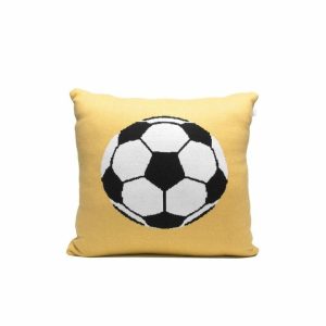 Yellow Soccer Ball Pillow