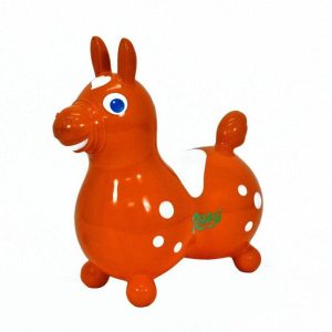 Orange Rody Horse Inflatable Bouncer Ride-on